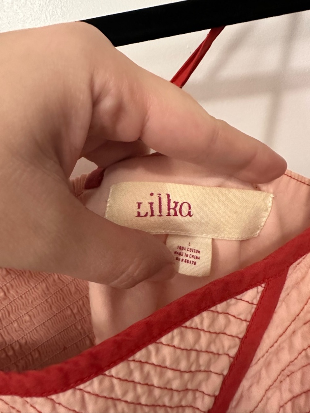 ❌SOLD❌Lilka by Anthropologie Pink & Light Blue Smocked Mini Sundress Size L - Picture 6 of 8